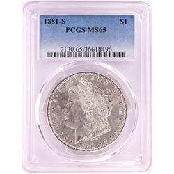 1881-S $1 Morgan Silver Dollar Coin PCGS MS65