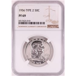 1956 Type 2 Proof Franklin Half Dollar Coin NGC PF69
