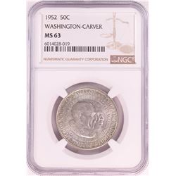 1952 Washington-Carver Commemorative Half Dollar Coin NGC MS63