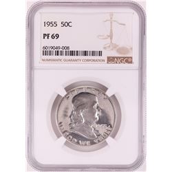 1955 Proof Franklin Half Dollar Coin NGC PF69