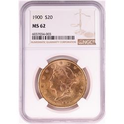 1900 $20 Liberty Head Double Eagle Gold Coin NGC MS62