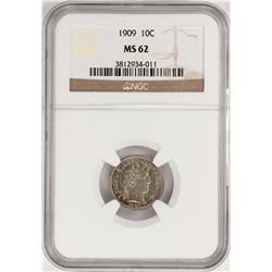 1909 Barber Dime Coin NGC MS62