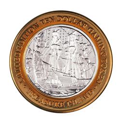 .999 Fine Silver Treasure Island Las Vegas, Nevada $10 Limited Edition Gaming Token