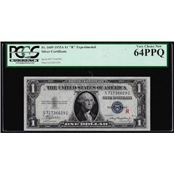 1935A $1 "R" Experimental Silver Certificate Note Fr.1609 PCGS Very Choice New 64PPQ
