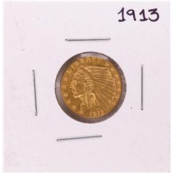 1913 $2 1/2 Indian Head Quarter Eagle Gold Coin