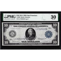 1914 $10 Federal Reserve Note San Francisco Fr.950 PMG Very Fine 30