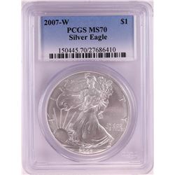 2007-W $1 American Silver Eagle Coin PCGS MS70