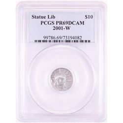 2001-W $10 Proof American Platinum Eagle Coin PCGS PR69DCAM