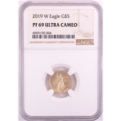 2019-W $5 Proof American Gold Eagle Coin NGC PF69 Ultra Cameo