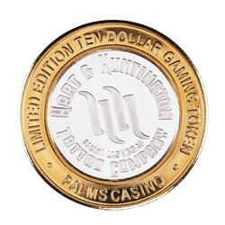 .999 Silver Palms Casino Las Vegas Nevada $10 Limited Edition Gaming Token