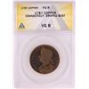 Image 1 : 1787 Connecticut Draped Bust Colonial Copper Coin ANACS VG8