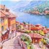 Image 2 : Sam Park "Steps to Lake Como" Limited Edition Serigraph on Canvas