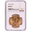 Image 1 : 1924 $20 St. Gaudens Double Eagle Gold Coin NGC MS65+