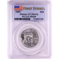 2005 $50 American Platinum Eagle Coin PCGS MS69 First Strike