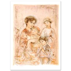 Edna Hibel (1917-2014)  Lotte and Her Children  Limited Edition Lithograph