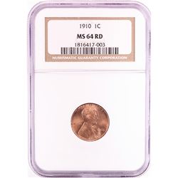 1910 Lincoln Wheat Cent Coin NGC MS64RD