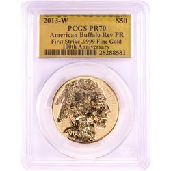 2013-W Reverse Proof $50 American Buffalo Gold Coin PCGS PR70 Gold Foil First Strike