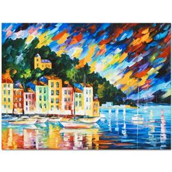 Leonid Afremov (1955-2019) "Portofino Harbor, Italy" Limited Edition Giclee