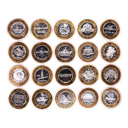 Mixed Lot of (20) .999 Silver Casino $10 Limited Edition Gaming Tokens