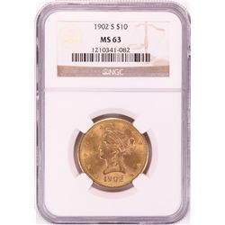 1902-S $10 Liberty Head Eagle Gold Coin NGC MS63