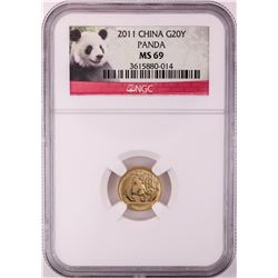 2011 China 20 Yuan Panda Gold Coin NGC MS69