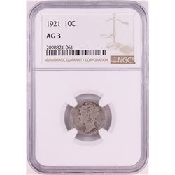 1921 Mercury Dime Coin NGC AG3