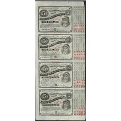 Uncut Sheet of (4) State of Louisiana Baby Bond Obsolete Notes