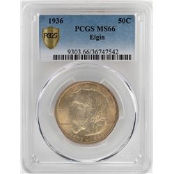 1936 Elgin Commemorative Half Dollar Coin PCGS MS66