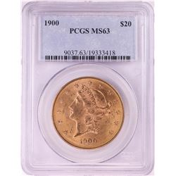 1900 $20 Liberty Head Double Eagle Gold Coin PCGS MS63