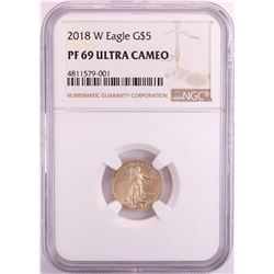 2018-W $5 Proof American Gold Eagle Coin NGC PF69 Ultra Cameo