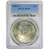 Image 1 : 1881-S $1 Morgan Silver Dollar Coin PCGS MS64 Amazing Toning
