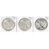 Lot of (3) 1927-S $1 Peace Silver Dollar Coins