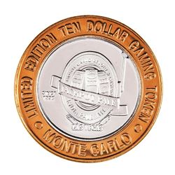 .999 Silver Monte Carlo Las Vegas, Nevada $10 Casino Limited Edition Gaming Token