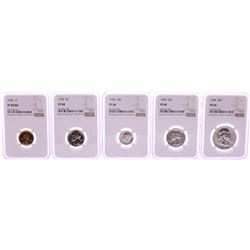 1958 (5) Coin Proof Set Graded NGC PF66/68