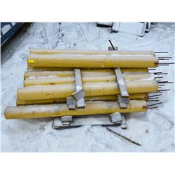 FT.MAC: LOT OF 12 STEEL BOLLARDS , 6" x 75"