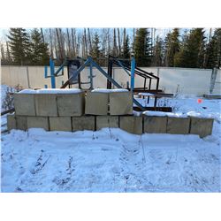 FT.MAC: LOT OF 14 THRUST BLOCKS, 24" X 24" X 24"
