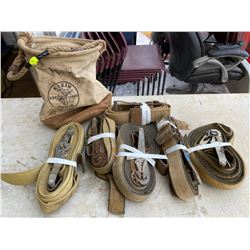 FT.MAC: LOT OF 2” RATCHET STRAPS & KLEIN TOOL TOTE