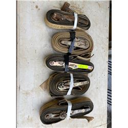 FT.MAC: LOT OF 5 ASSORTED 2” RATCHET STRAPS