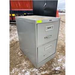 FT.MAC: 2 DRAWER GREY METAL FILING CABINET