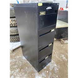 FT.MAC: 4 DRAWER BLACK METAL FILING CABINET