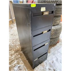 FT.MAC: 4 DRAWER BLACK METAL FILING CABINET