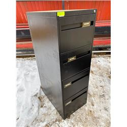 FT.MAC: 4 DRAWER BLACK METAL FILING CABINET