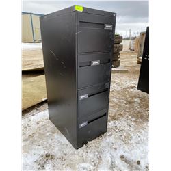 FT.MAC: 4 DRAWER BLACK METAL FILING CABINET