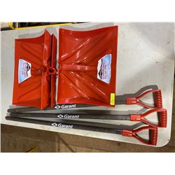 FT.MAC: LOT OF 3 NEW UNASSEMBLED SNOW SHOVELS