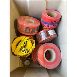 FT.MAC: LOT OF 10 ASSORTED ROLLS OF BARRICADE TAPE