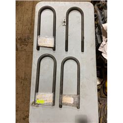 FT.MAC: LOT OF 4 SHACKLES, 1" X 18" X 6" WIDE