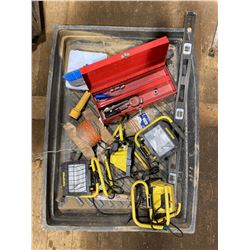 FT.MAC: 32" x 42"  SPILL TRAY & ASSORTED TOOLS
