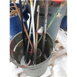 FT.MAC: ASSORTED BROOMS, SHOVELS, SCRAPERS