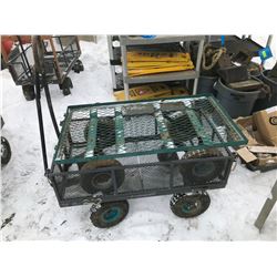 FT.MAC: LOT OF 2 METAL UTILITY CARTS, 1 WITH FOLD