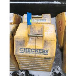 FT.MAC: LOT OF 2 CHECKERS LARGE EQUIPMENT WHEEL